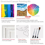 2 Pack Paint And Sip Canvas Painting Kit Pre Drawn Canvas For Painting For Adults Stretched Canvas Couples Games Date Night Summer Beach Vows Anniversary Paint Party Supplies Favor 8X10
