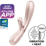Hot Lover Connect App Vibrator Sex Toy | Adult Toys For Women | Rabbit Vibrator + Heat + App | Vibrating Sexual Pleasure Device | Stimulation Vibrators | Woman Sextoy (Pink)