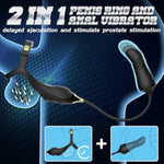 Thrusting Anal Vibrator Cock Ring For Prostate Stimulation, Penis Ring With Anal Plug For Ejaculation Delaying, 10 Modes Adjustable Anal Butt Plug For Couple Adult Sex Toys & Games With Remote Control