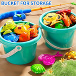Magnet Fishing Toys Game For Kids 3-5 - Floating Fish Toys With Inflatable Kiddie Pool, Bath For Toddlers, Pole Rod Net, Outdoor Party For Boys Girls Kids Age 3 4 5 6 7 8 Year Old