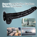 Realistic Dildo,12 Inch Huge Dildo Sex Toy With Strong Suction Cup For G Spot And Anal Play, Lifelike Ultra Big Black Anal Dildos With Small Glans Adult Sex Toy (Black)