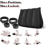 Prosixtoy Sex Bondage Pillow Handcuffs Set - Thigh Wrist Cuffs Sex Position Support Pillow Inflatable Ramp Sex Furniture Couples Toy Bdsm Bondage Restraint Kit Adult Sex Toy For Women And Couple(Black