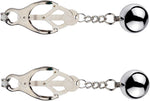 Adjustable Large Metal Nipple Clips with Chains, Non-Piercing Nipple Clamps (2)