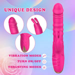 Thrusting Rabbit G-Spot Vibrator – Waterproof Silicone Dildo with 10 Vibration Modes