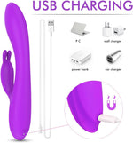 Heated G-Spot Rabbit Vibrator with 9 Modes & Bunny Ears for Clitoral Stimulation