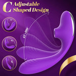 3-in-1 Sucking Vibrator for Women, 10 Modes Clitoral & G-Spot Stimulator