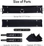 BDSM Bondage Restraint Kit – Adjustable Leather Leg & Wrist Straps with Blindfold