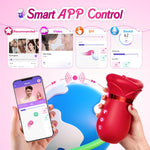5-in-1 Rose Vibrator with Suction, Licking & App Control for Clit, Nipple & Anal