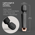 Compact Wand Vibrator – 20 Patterns, 8 Speeds, Quiet Clit Stimulator & Adult Toy