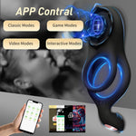 Vibrating Cock Ring for Couples, 9 Modes, APP Control, Clitoral & Perineum Stimulator