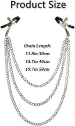 Adjustable Nipple Clamps with Chain – Sensory BDSM Restraint for Solo or Couples Play