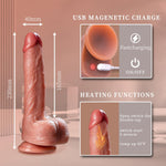 Thrusting Dildo Vibrator – Realistic 6-in-1 Adult Toy with Suction, Heat & Remote