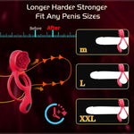 Healexcer Vibrating Cock Ring with Rose Stimulator & Testicle Massager – 9 Modes