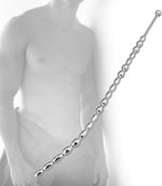 Curved Stainless Steel Urethral Sound – Beaded Dilator Plug for Men’s Stimulation