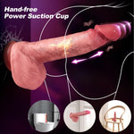 Thrusting Dildo Vibrator - 8.9" Realistic G-Spot & Anal Stimulator with 9 Modes