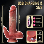 Thrusting & Licking Dildo Vibrator – 9 Vibration, 3 Swing, Heating, App Control
