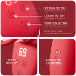 Sucking Vibrator with 9 Modes, Tongue Licking & Clitoral Suction for Women