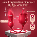 4-in-1 Rose Vibrator Dildo – Thrusting, Licking & G-Spot Stimulator for Women