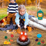 Camping Toys Play Set, Pretend Campfire, Play Food For Kids With Oil Lantern, Pretend Fruits Vegetables Cutting, S'Mores, Indoor Outdoor Toys For Toddler