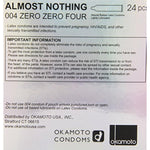 OKAMOTO 004 Condoms 24 Count & Trojan BareSkin Raw Thin Condoms 24 Count
