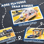 Slot Car Race Track Sets With 4 Slot Cars, Electric Race Car Track Include Slope Circular Overpass Track, Dual Racing Game Featuring Flash Bridge And Pendulum, Gifts Toys For Boys Kids Age 6 7 8-12