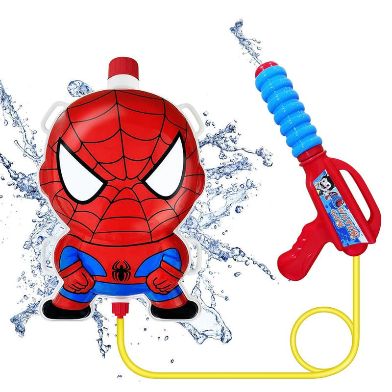Backpack Water Gun For Kids, Superhero Squirt Gun, 1.3L Cartoon Summer Outd