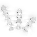 10In Crystal Anal Beads, Glass Butt Plug Sex Toy G-Spot Clitoris Vaginal Personal Massage Stimulation, Clear Wand Anal Trainer Anus Expander For Men/Women Masturbation (L)