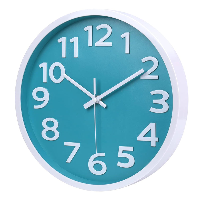10 Inch Wall Clock Silent Non-Ticking Battery Operated,Modern Wall Clocks 3D N