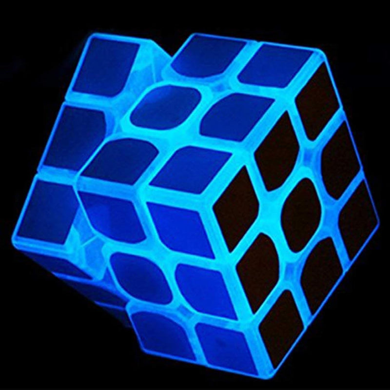 3X3 Blue Fluorescent Speed Cube Glow In Dark Magic Speed Cube 3 D Brain Tea