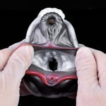6.29" Animal Horse Shaped Male Masterburters With Dual Channel, Pocket Pussy Sucking Sex Penis Training Toy Soft Liquid Silicone Male Masturbater Cup Masturbation Toy For Gay Men (White Black)