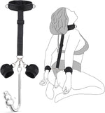 Adjustable Bondage Restraint Set – Neck-to-Wrist Cuffs with Vibrating Anal Hook