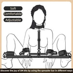 Adjustable Spreader Bar Bondage Set with Wrist, Ankle & Neck Restraints for Couples
