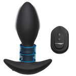 Thunderplugs Sliding Ring Silicone Butt Plug With Remote For Women, Men & Couples. Sliding Feature, Rumbling Vibration, Splashproof Silicone, Rechargeable Vibrator Toy. 2 Piece Set, Black