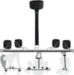 Adjustable BDSM Restraint Kit – Neck to Wrist Cuffs with Spreader Bar for Couples