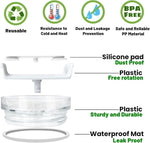 40 OZ Tumbler Lid Replacement Fit for Stanley Cup, 2 Pack Clear Replacement Lids Fit for Stanley Travel Tumbler, Spill Proof Tumbler Covers for Stanley Cup Accessories (Clear - White)