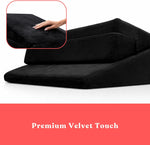 2-Piece Couples Positioning Pillow Set with Ramp & Wedge, Washable Cover