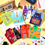 45 Pcs Father's Day Card Making Kit for Kids with Stickers & DIY Craft Supplies