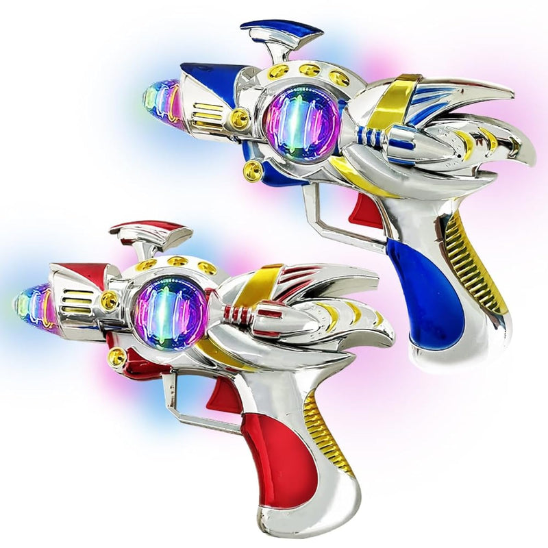 ArtCreativity Super Spinning Space Toy Gun (Set of 2) - Red & Blue Space Gu