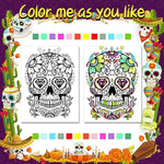 32 Pcs Day of The Dead Coloring Posters Crafts Sugar Skull to Paint Paper Coloring Poster