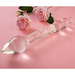 16.5" Extra Large Glass Dildo, 3" Max.Diametre Crystal Double-Ended Penis Pleasure Sex Wand, Glass Butt Plug With 3 Big Beads Anal Plug, Anal Toys G-Spot Stimulation For Men Women Couples