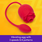 Rose Glow Dual Stimulation Pleasure Air Rose Toy & Egg Vibrator And Enjoy Water Based Lube 8.5 Fl Oz - Couples Sex Toys Bundle