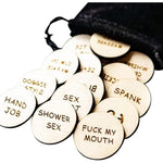 20Pcs Date Night Activity Tokens, Valentines Ideas Gifts For Couples, Funny Wooden Couples Date Night Activity Token, Romantic Funny Sex Token Gift For Him (Package 3, Round)