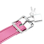 Lockable Dildo Mouth Gag with Adjustable Leather Strap, Rose Red