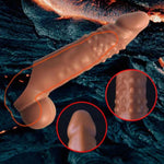 Penis Sleeve Extender Enlarger, Silicone Horse Cock Sheath Sleeve Extension With Stretchy Loop Testicle Ring For Male Adult Sex Toy