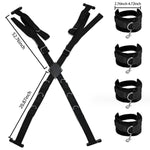 Sex Restraints Kit with Door Straps - BDSM Spreader Bar & Handcuff Set
