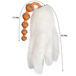 Anal Beads With 5 Removable Foxtails Liquid Silicone Butt Plug Sex Toy Anal Stimulator For Men Women Couples Cosplay Erotic Sm Sex Games (M)