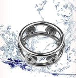 Stainless Steel Cock Ring Penis Ring with 6 Spikes Metal Glans Ring Screw Chastity Device Harder Stronger Erection Delay Enhancing Loop Ring SM Sex Toy for Men