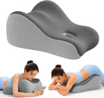 Ergonomic Memory Foam Positioning Pillow for Couples, Black & Grey