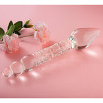 16.5" Extra Large Glass Dildo, 3" Max.Diametre Crystal Double-Ended Penis Pleasure Sex Wand, Glass Butt Plug With 3 Big Beads Anal Plug, Anal Toys G-Spot Stimulation For Men Women Couples