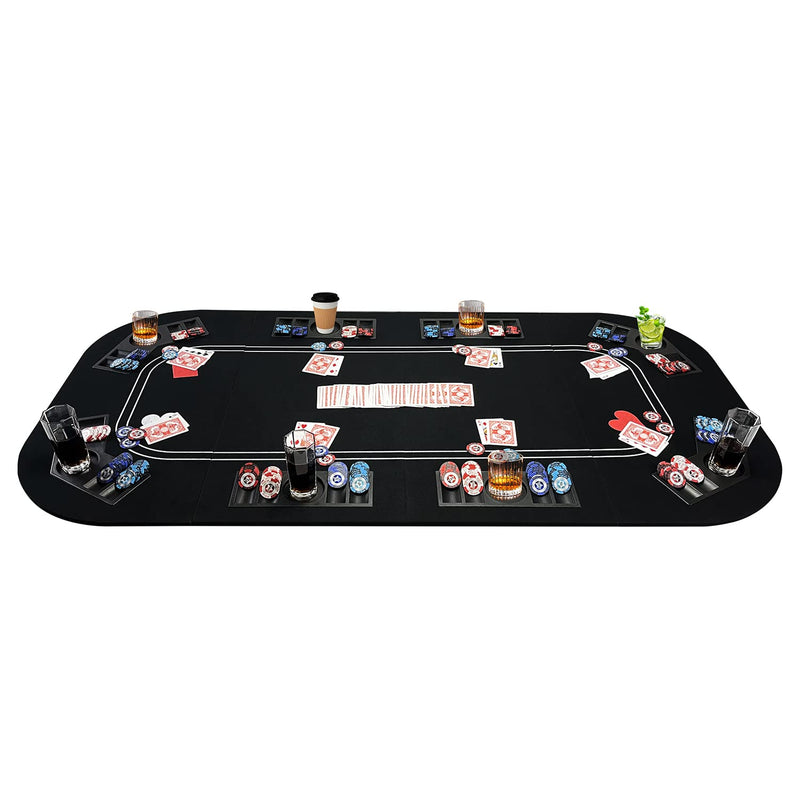 3 In 1 Poker Table Top, Texas Hold'Em Poker Card Tabletop Layout With Reversib